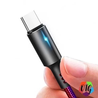 สายชาร์จไนล่อนถัก 1.2 ม. ทนทาน ชาร์จเร็ว & สายเคเบิล Android Micro USB / type c , 5A LED สายเคเบิล for iPhone