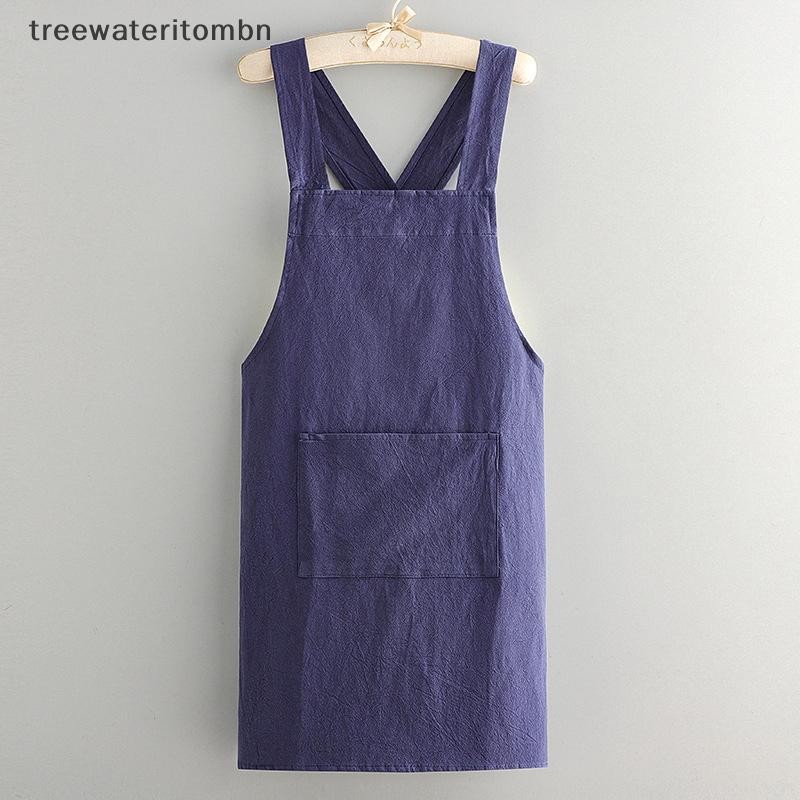 Tt ทําอาหารผ้าฝ้ายผ้ากันเปื้อนครัว Breathable สวมใส่ผู้ใหญ่เอวผ้ากันเปื้อน Anti Fouling นุ่มร้านอาหารเสื้อผ้าทํางานบ้าน mbn