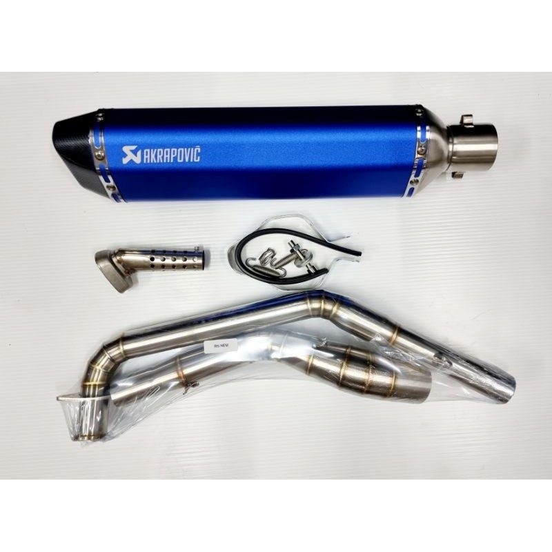คอท่อ New R15 / MT 15 / XSR 155 พร้อมปลายท่อ  Akapovic ตัวผอม ยาว 18 นิ้ว งานดีมาก ฟรีจุกลดเสียง - รูปที่ 2