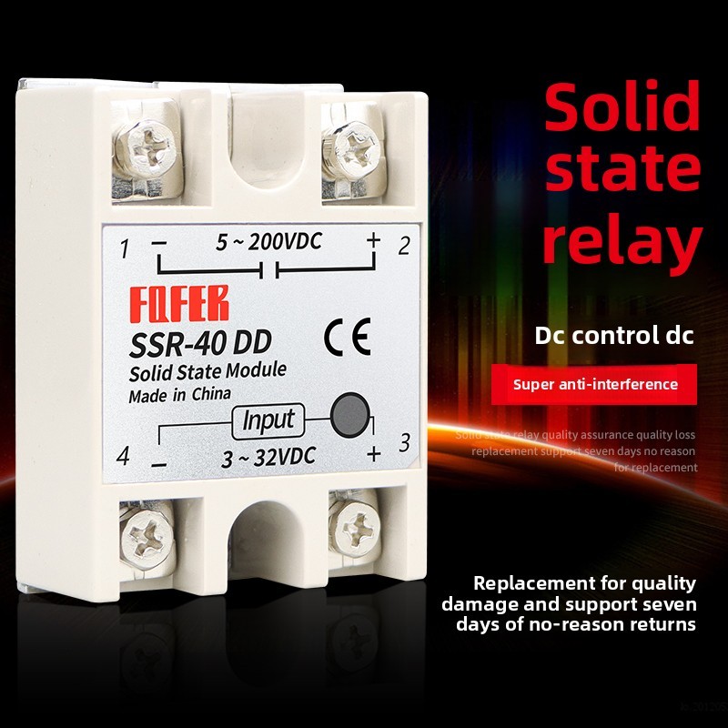 รีเลย์โซลิดสเตตเฟสเดียว SSR-25DD 10DD 40DD 60dd ควบคุม DC SSR-40DD