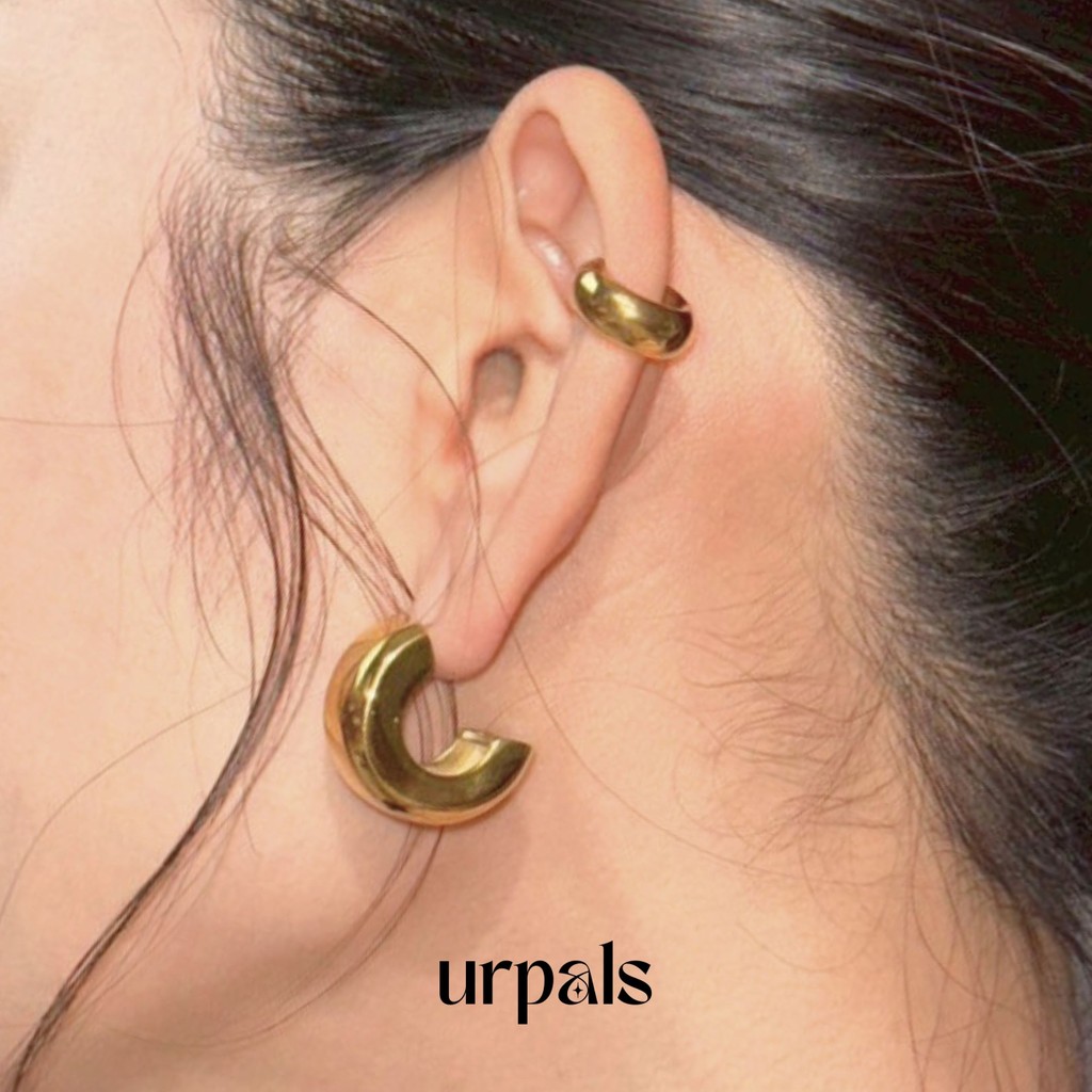 URPALS ต่างหู ต่างหูสายฝอ Stainless ชุบทอง 18K ไม่ลอกไม่ดำ โดนน้ำได้ ราคา ถูกที่สุด ดีลบีเคเค แกลเลอรีภาพที่ 2