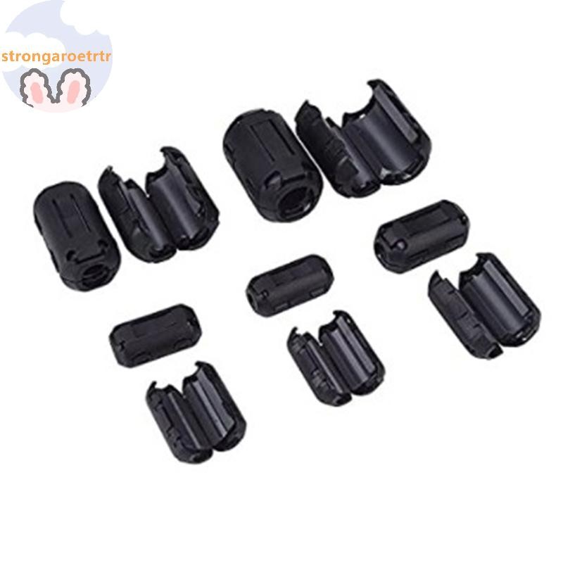 Strongaroetr 3 Round Core Ferrite Bead Coil Clamp EMI RFI Noise Filter Cable Clip VN