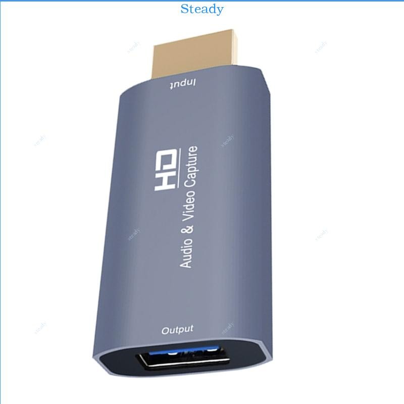 Steady Plugs and Play Video Capture Card อะแดปเตอร์ HDTV เป็น USB C สําหรับระบบหน้าต่าง