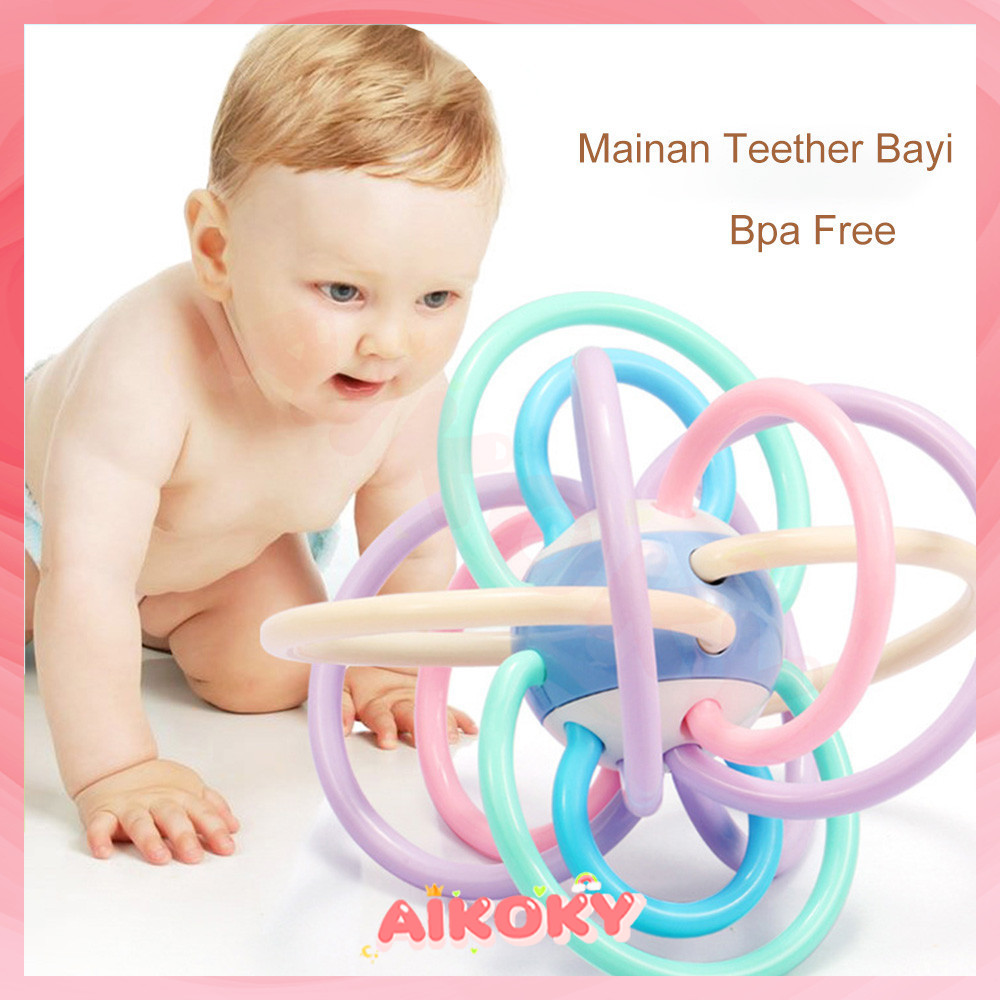 AIKOKY ซิลิโคน ยางกัดเด็ก ยางกัด ลูกบอล ของเล่นเพื่อการศึกษา สําหรับเด็ก