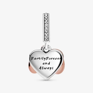 ใหม่ S925 เงินสเตอร์ลิงสีชมพู Love Cross Infinite Fit Pandora Charms สร้อยข้อมือผู้หญิง DIY เครื่องประดับลูกปัดจี้ของขวัญวันเกิด