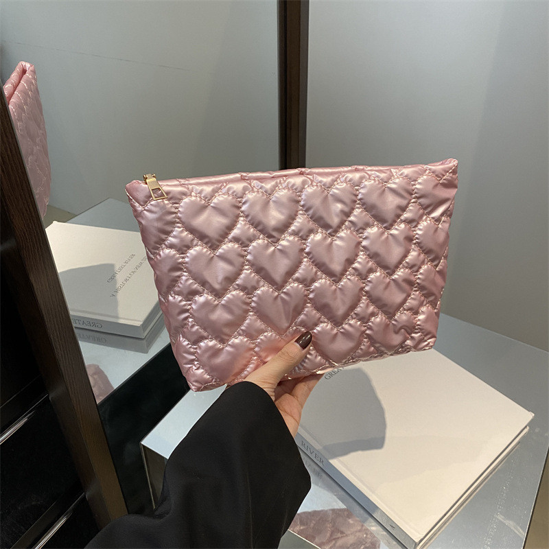 Juststar กระเป๋าเครื่องสําอางผู้หญิงแบบพกพา Simple Soft Cotton Storage Bag ความจุขนาดใหญ่กระเป๋าแป้ง Travel
