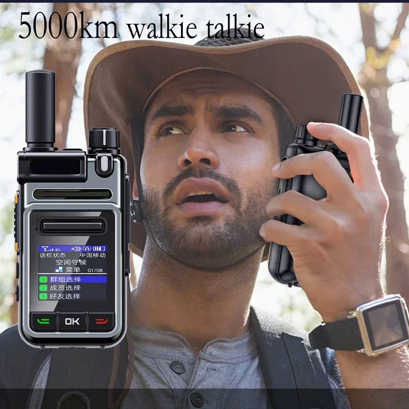 5000km Global-Intercom 5G PoC Internet Two-Way Radio Mini Sim Card Walkie Talkie Long Range Pair (no