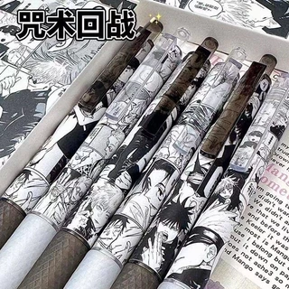 6 ชิ้นอะนิเมะ Jujutsu Kaisen ปากกาเจลน่ารักมังงะ Gojou Satoru Itadori Yuuji Ryoumen Sukuna 0.5 มม.หมึกสีดําปากกาลูกลื่นเด็กการเรียนรู้เครื่องเขียนของขวัญ