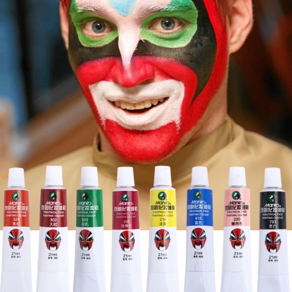 🎀 สีงิ้ว สีทาหน้า สีเพ้นท์หน้า พรางหน้า บอดี้เพ้นท์ กิจกรรมปาร์ตี้ ภาคสนาม ไร้สารพิษ ล้างออกง่าย เกรดพรีเมี่ยม 🎀