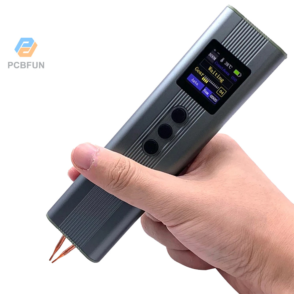 Pcbfun HR10 เครื่องเชื่อมจุดมือถือแบบพกพา 2200mah แบตเตอรี่ลิเธียม Diy แผ่นนิกเกิล Mini ในครัวเรือนขนาดเล็กหัวบัดกรี