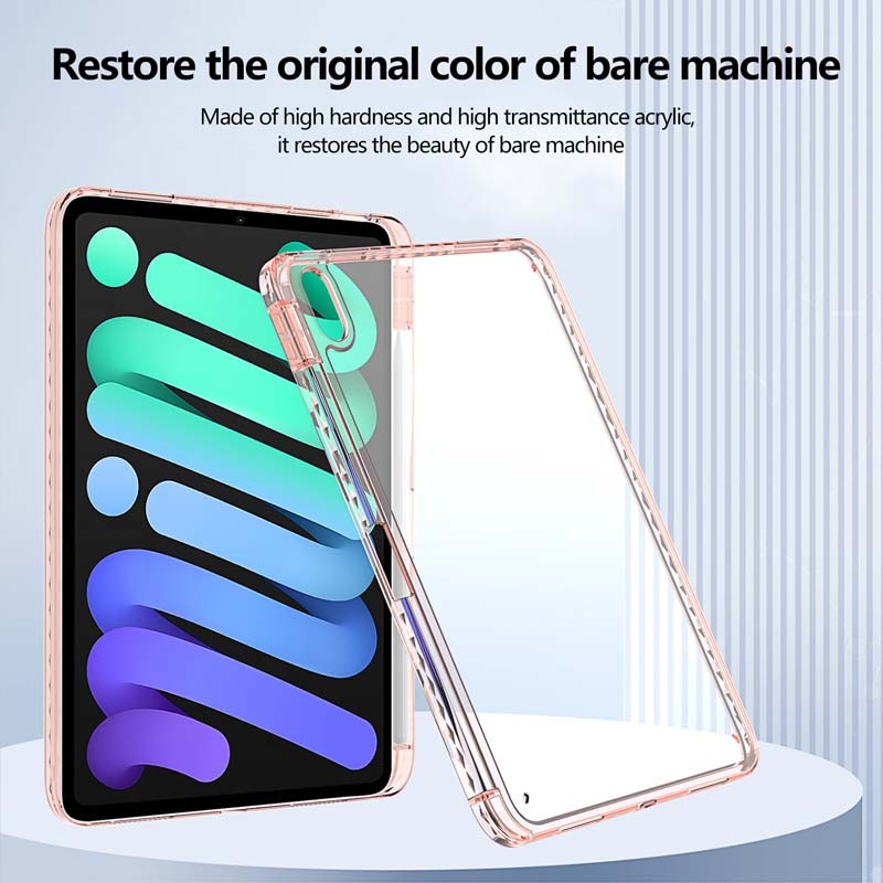 เคสกันกระแทกสําหรับ 2024 iPad Mini A17 Pro A2993 A2995 A2996 cover iPadMini 6 A2567 A2568 A2569 8.3 นิ้วฝาครอบป้องกันการล่มสลายโปร่งใสพร้อมช่องเสียบปากกา Mini7 Mini6 เคสป้องกันกลับผิว