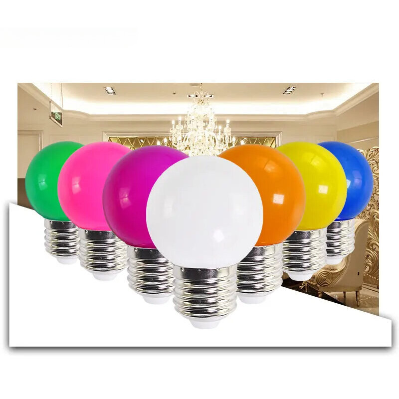Bzstb G45 1W หลอดไฟ LED สีสันสดใส หลอดไฟสี ไฟคริสต์มาส หลอดไฟ E27 G45 ไฟ LED Bar