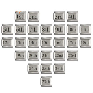 ใหม่สแตนเลสสตีลวันที่อิตาเลี่ยนโมดูลสร้อยข้อมือเลเซอร์แกะสลั…