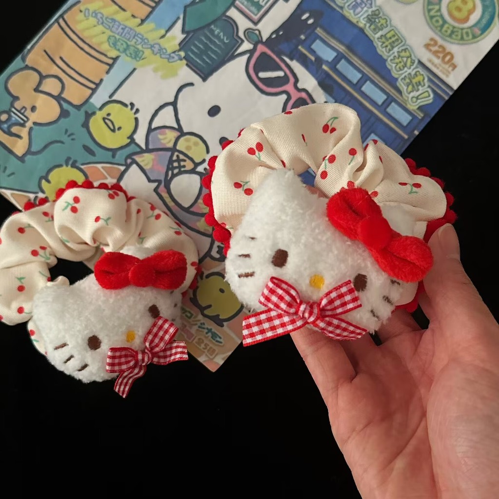 2024 ตุ๊กตาแมวน่ารัก Scrunchy แหวนผมผมหางม้าเชือกผม Scrunchy แหวน