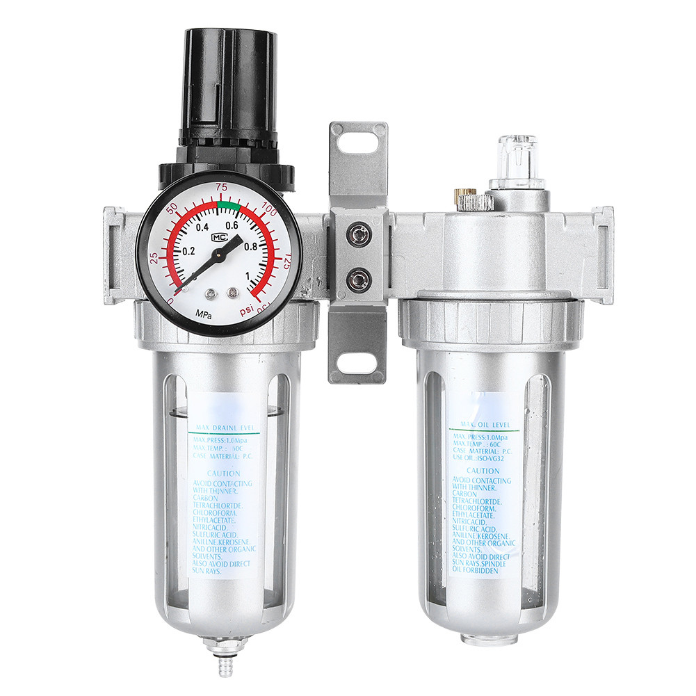 1 Pc ชุดเครื่องอัดอากาศ Moisture Trap เครื่องกรองน้ำมันการจัดส่งความดัน Lubricator Separator Gauge Tool