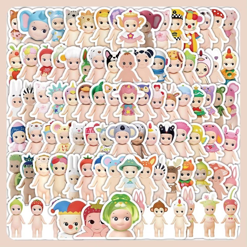 100 ชิ้น Kawaii Sonny Angel สติกเกอร์การ์ตูน DIY เด็กสมุดภาพโน้ตบุ๊คโทรศัพท์แล็ปท็อปตู้เย็นกีตาร์กระเป๋าเดินทางสติกเกอร์ของเล่น
