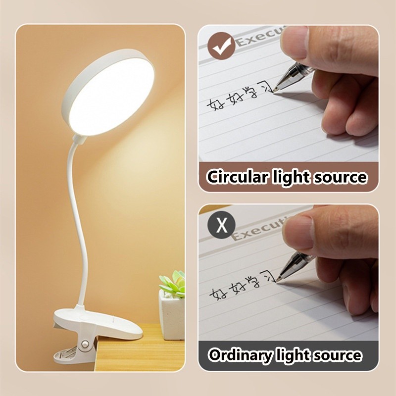 LUMi โคมไฟหนีบโต๊ะ โคมไฟตั้งโต๊ะ โคมไฟอ่านหนังสือ LED ถนอมสายตา ระบบสัมผัสหรี่ไฟได้ ปรับแสงไฟได้ 3ระดับ พร้อมสายชาร์จUSB รูปที่ 4