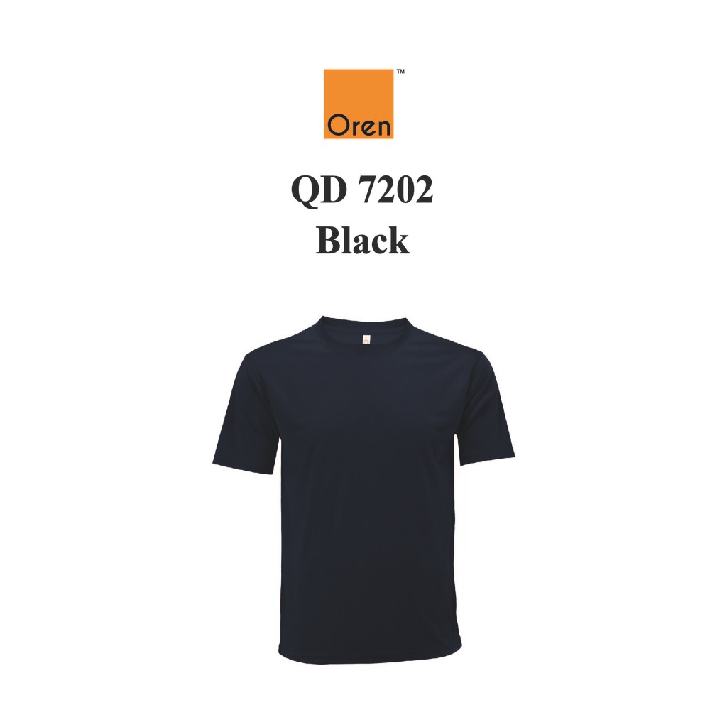 Oren Sport QD7202 สีดํา NTMY.os Quick Mini ตาไก่ไมโครไฟเบอร์ Unisex ธรรมดารอบคอ Breathable Sport Jer
