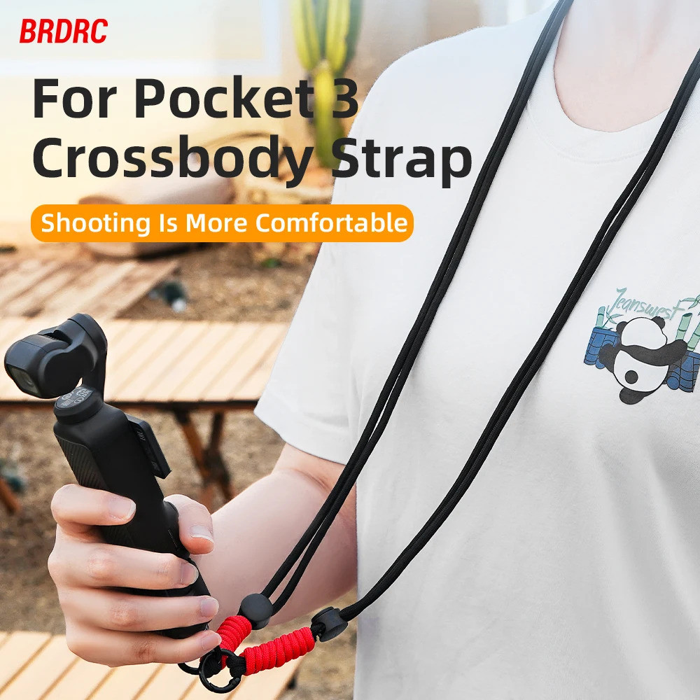 BRDRC สายคล้องคอสําหรับ DJI Pocket 4/3/ OSMO NANO 360/ Insta360 360 X5/ ACE PRO/ ACTION 6 5 PRO/ GOPRO 13 1/4 นิ้วสกรู Anti-loss Crossbody เชือกอุปกรณ์เสริมกล้อง