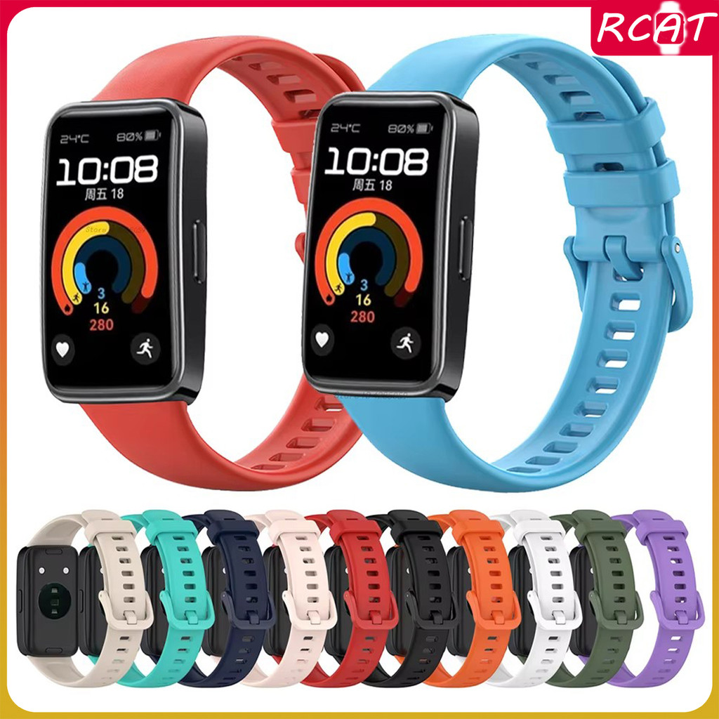 สายรัดซิลิโคนแบบสปอร์ตสำหรับ Huawei Band 9/Huawei Band 8/Huawei Band 7/Huawei Band6/Honor Band 6 อุปกรณ์เสริมสมาร์ทวอทช์