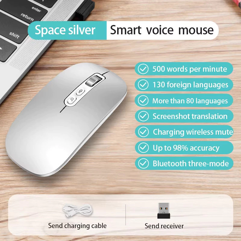 เมาส์ไร้สาย Ai Smart Voice พิมพ์ด้วยเสียง รองรับ Bluetooth 2.4G สำหรับแล็ปท็อป thumbnail 9