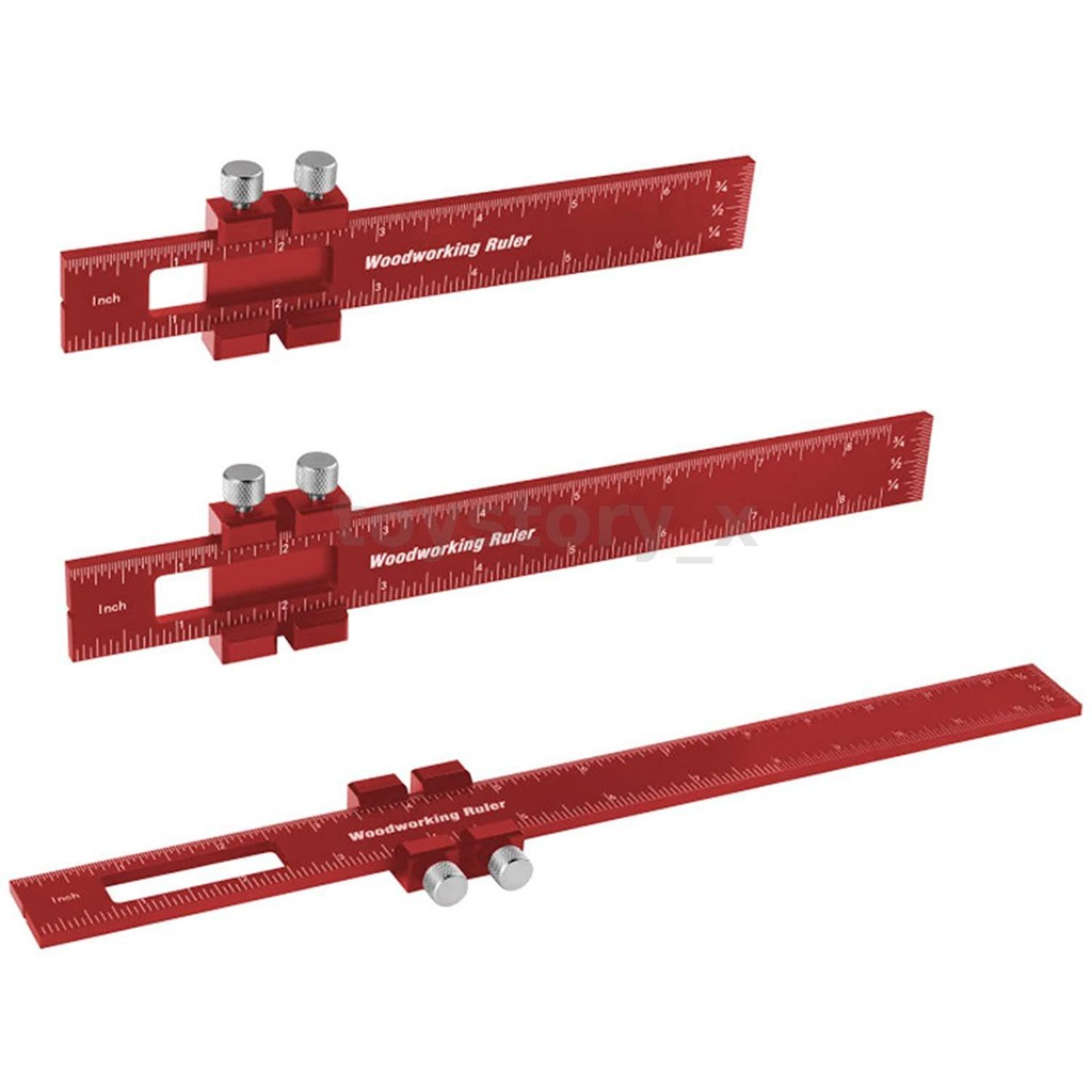 3 ชิ้นอลูมิเนียม Precision พ็อกเก็ตไม้บรรทัดงานไม้ตําแหน่ง Scribing Gauge ช่างไม้ Markinig ไม้บรรทัด