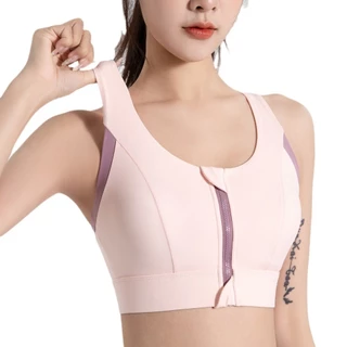 ผู้หญิงกีฬา Bras ซิปด้านหน้า Plus ขนาด One-pad integrated bra Gym ฟิตเนสกันกระแทกกีฬา Brassiere