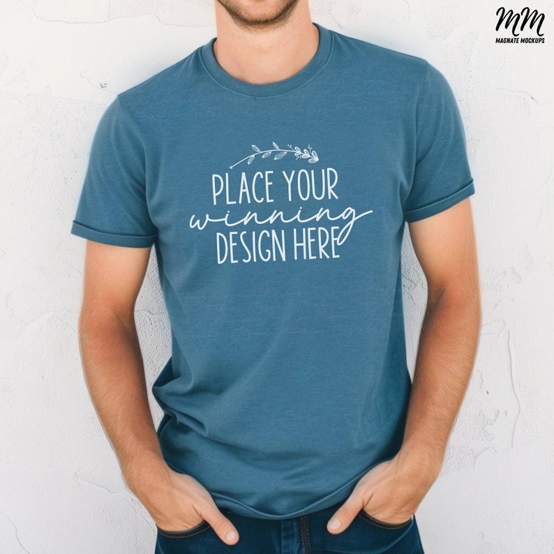 heather deep teal 3001 mockup mens bella canvas mens t-shirt mock up male heather deep teal 3001 shi