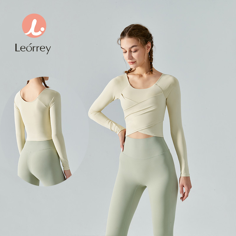 Leorrey-ออกกำลังกายแขนยาวกับแผ่นหน้าอกพิลาทิสออกกำลังกายโยคะเอวบาง