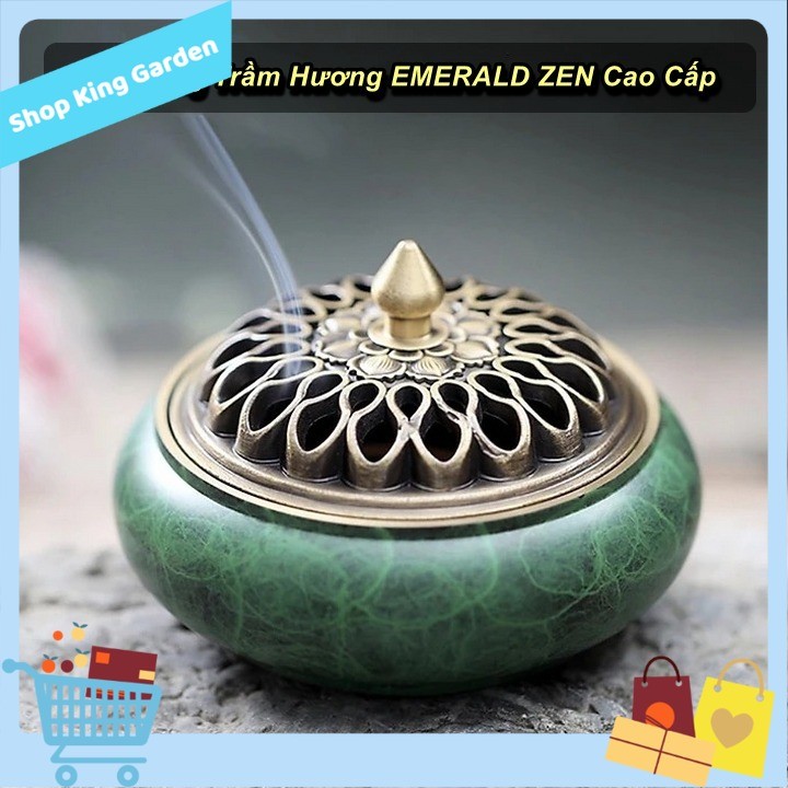 [HCM] - พรีเมี่ยม EMERALD ZEN Agarwood Censer - King Garden