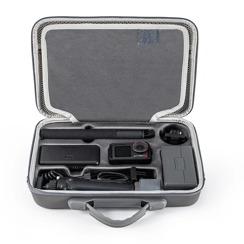 เคสแบบพกพาสําหรับ DJI Osmo Action 5 Pro กระเป๋ากันน้ําฐานแบตเตอรี่ Selfie Stick Storage กระเป๋าถืออุปกรณ์เสริมกล้อง