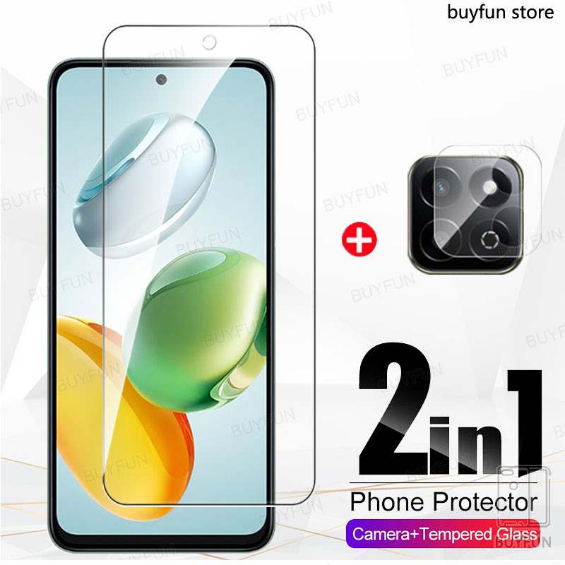 2 To 1 For Huawei Honor X7c 6.77" 4G HonorX7c 200smart Play60+ Camera Lens Protective Glass Screen Protector Tempered Film
