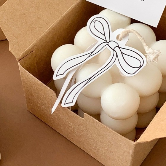 50ชิ้น อิน น่ารักโบว์กระดาษแขวนแท็กของขวัญกล่องบรรจุภัณฑ์ช่อดอกไม้ของที่ระลึกงานแต่งงาน ทําเอง จี้อุปกรณ์ตกแต่ง - รูปที่ 5