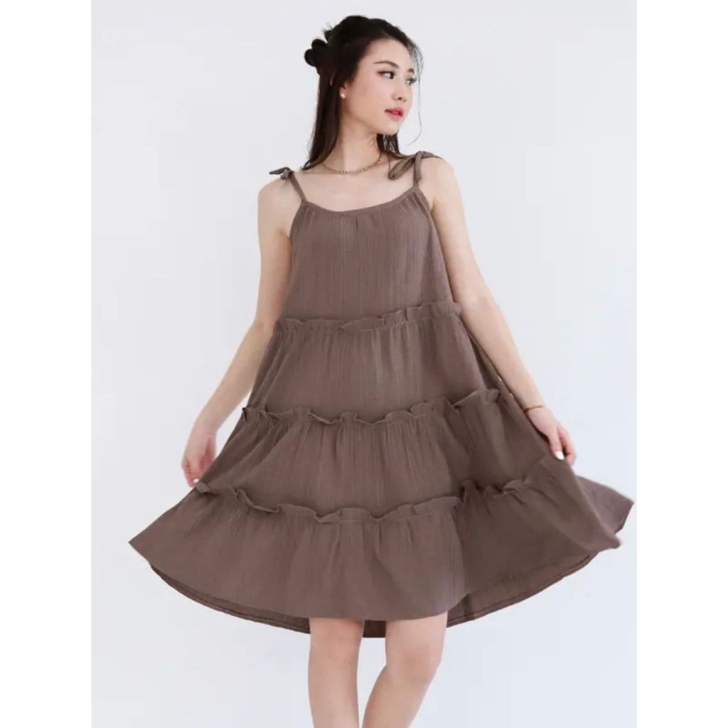NAJWA - Bonita Jiwon Womens Midi Dress - เดรสเกาหลี - เดรสผู้หญิง