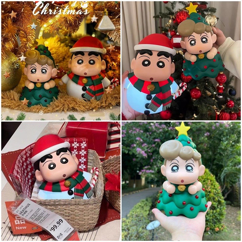 2025 Snowman Crayon Shin Chan ตกแต่งโต๊ะเครื่องประดับต้นคริสต์มาสสร้างสรรค์เทศกาลเพื่อนของขวัญอุปกรณ์