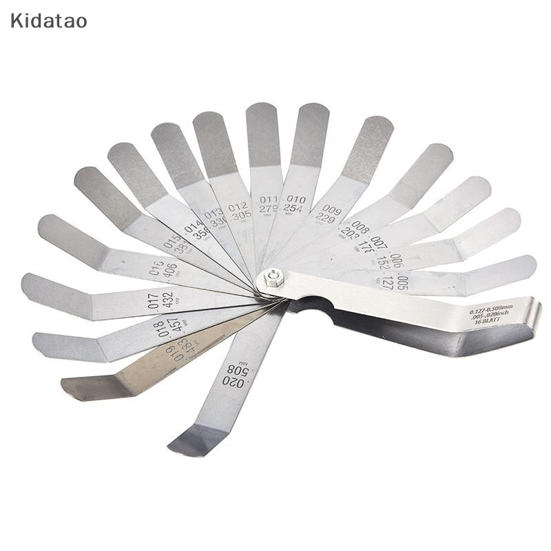 Kidatao 16 Blades Feeler Gauge Metric Filler 0.127-0.508mm Valve Gage Measurment ใหม่