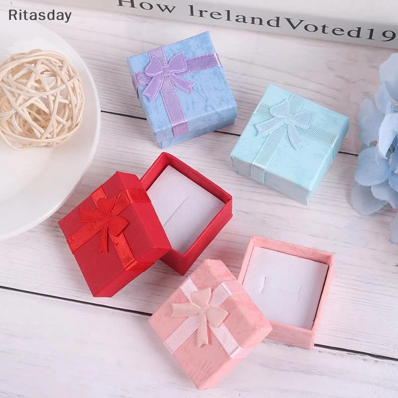 Ritasday 10 ชิ้น/เซ็ตเครื่องประดับกล่องของขวัญสร้อยคอต่างหูแหวนกล่องบรรจุภัณฑ์กระดาษใหม่
