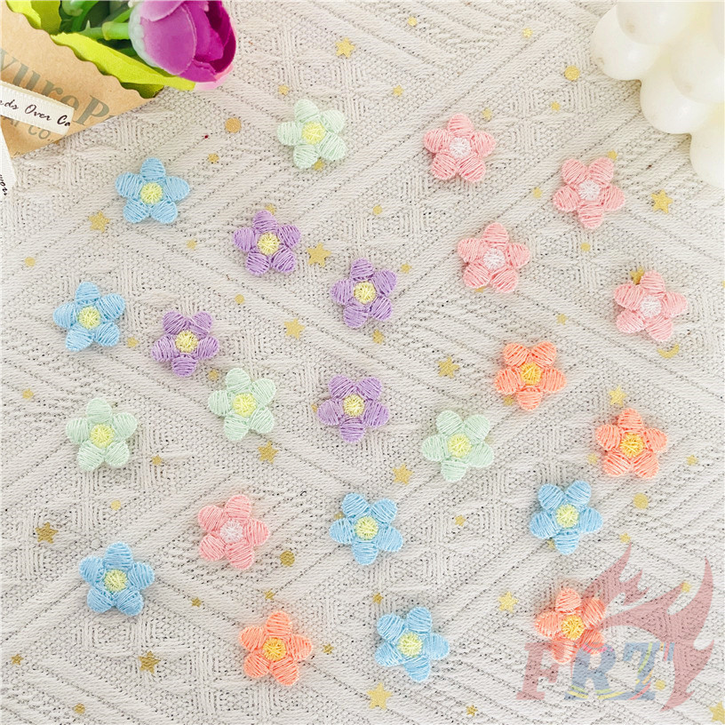 แพทช์ดอกไม้ขนาดเล็กมาการอง 1 PC DIY ผ้า Applique เย็บปักถักร้อยเย็บบนแพทช์อุปกรณ์ตกแต่ง