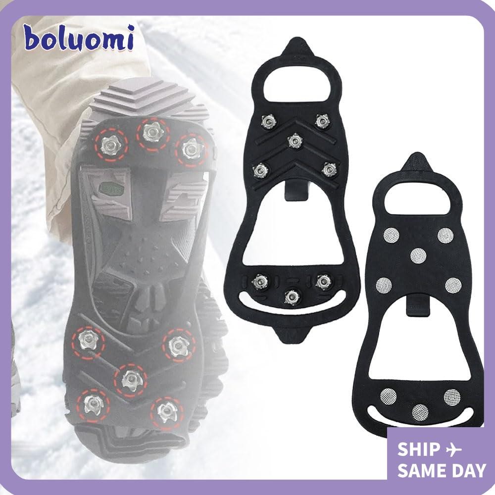 Boluomi Climbing Crampons, TPE 8 Studs Crampon Shoe Covers, Mountain Anti-Slip Anti-Slip Shoe Covers