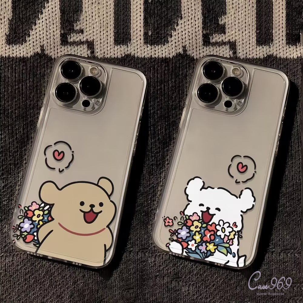 เคสไอโฟน IPhone 12 17 11 16 13 15 14 Pro Max X XS Max XR 7 8 14 15 16 Plus SE 2020 สุนัขแมวการ์ตูนน่ารัก คู่รัก เคส