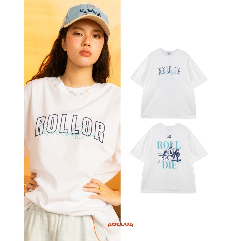 ROLLOR - เสื้อยืด เเขนสั้น Oversized รุ่น ROLL OR DIE tee