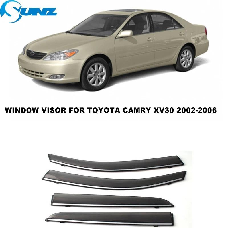 ด้านข้างหน้าต่างvisorsสําหรับtoyota Camry XV30 2002 2003 2004 2005 2006 พลาสติกด้านนอกVisor Vent Sha