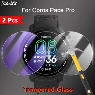 1/2/3/5 PCS สําหรับ Coros Pace Pro สมาร์ทวอท์ช 2.5D Ultra Slim Clear/Anti Purple Light 9H Tough กระจกนิรภัยป้องกันหน้าจอฟิล์ม