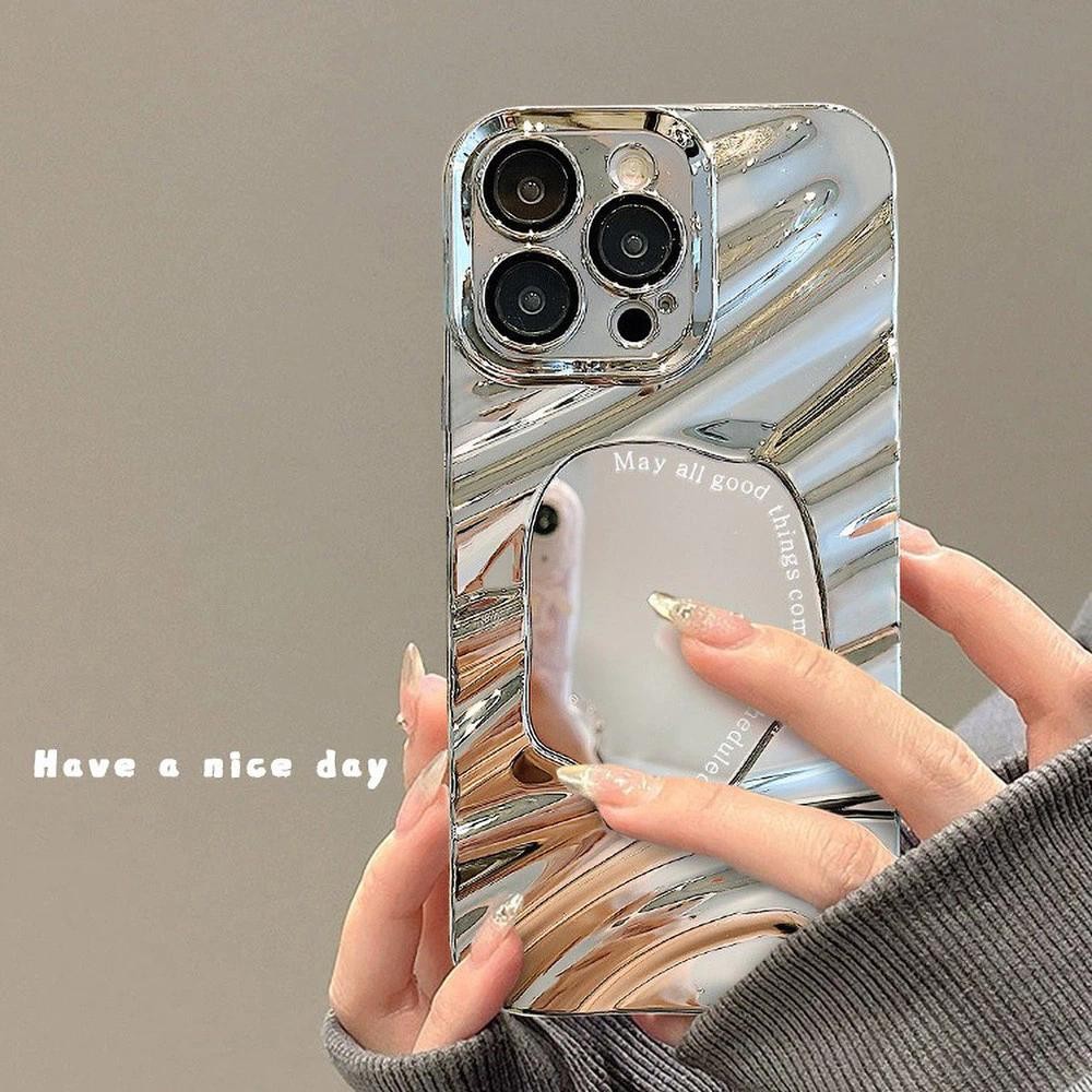 🚚COD🚚 Case เคส iPhone 17 16 13 11 15 12 14 Pro Max 15 14 Plus เคสโทรศัพท์มือถือลูกฟูกกันน้ำ TPU สีเง