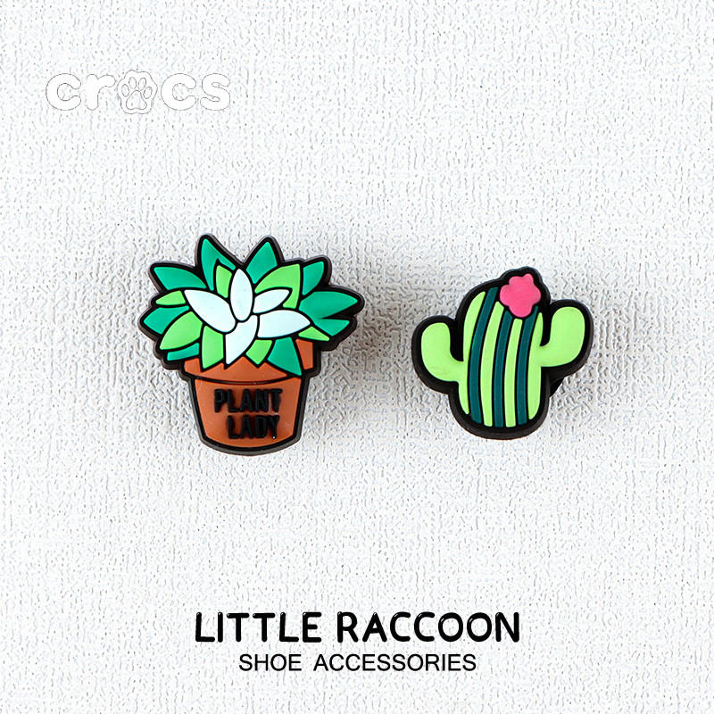 Crocs Jibbitz Green plant series รองเท้าหัวเข็มขัดดอกไม้อุดตันอุปกรณ์เสริมรองเท้า charm crocs รองเท้าแตะการ์ตูนน่ารักหัวเข็มขัดตกแต่ง