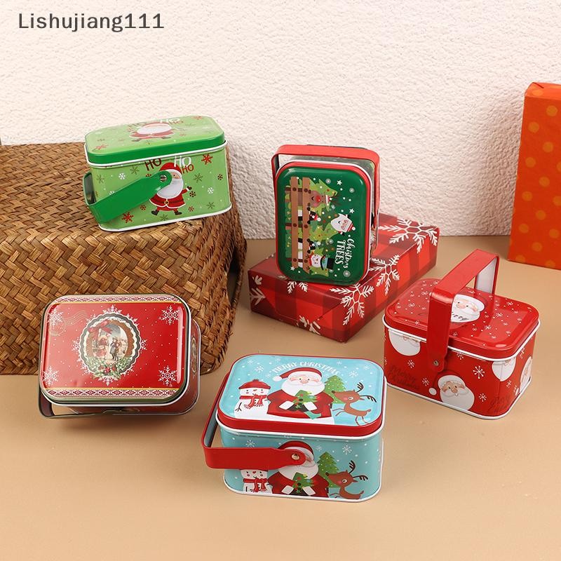 Lis 1 PC Vintage Christmas กระเป๋าเดินทางขนาดเล็กคอนเทนเนอร์ Tinplate Candy กล่องของขวัญกล่องคุกกี้กล่อง Sundries Organizer กระป๋อง HUJ