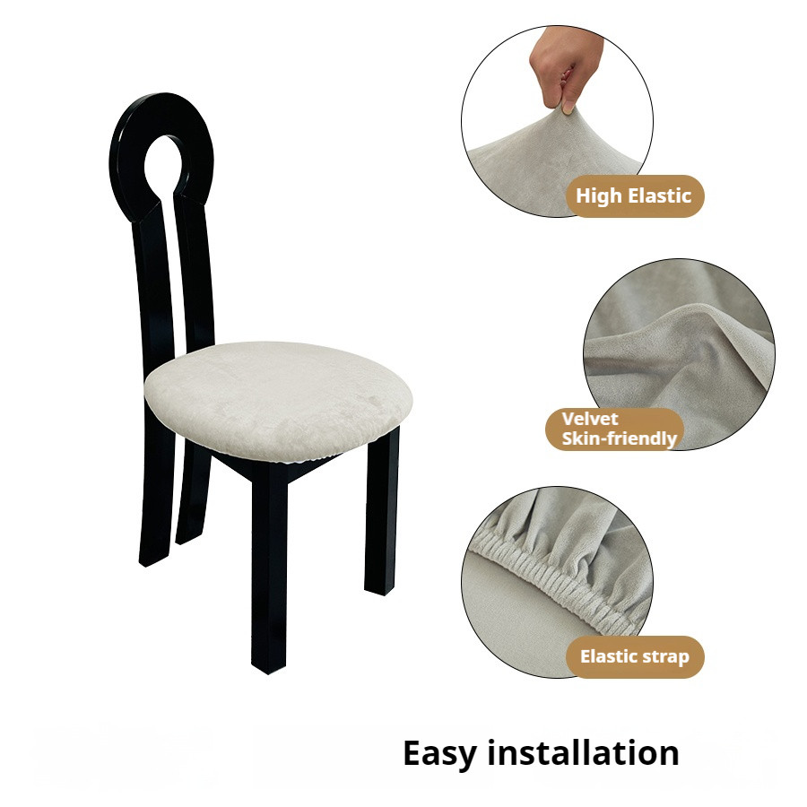 ข้น ผ้าฟลีซ ผ้าคลุมเก้าอี้ ที่นั่ง สีทึบ ผ้าคลุม กันฝุ่น chair seat cover