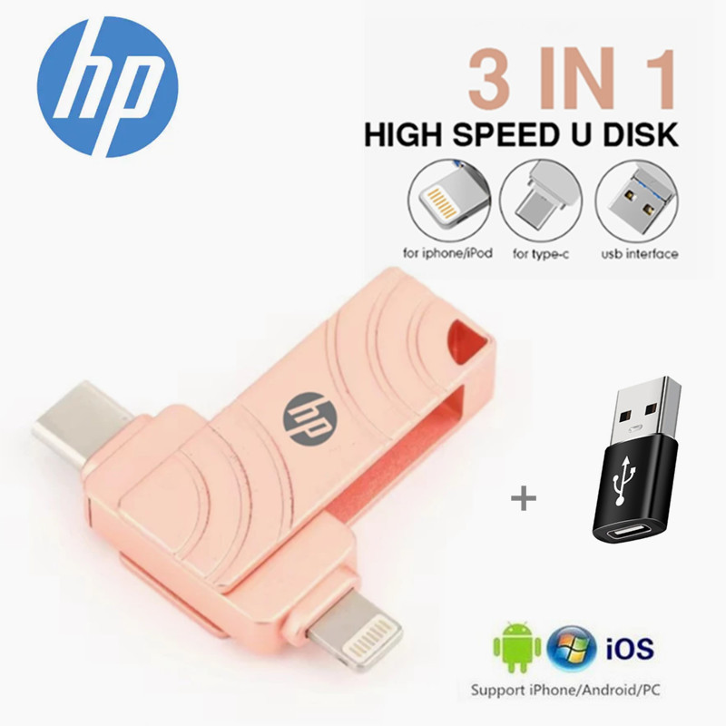 Hp 1TB 2TB USB-C แฟลชไดรฟ์ 2 in 1 Otg Pendrive TypeC 512GB Otg Thumb Drive สําหรับ iPhone Android US