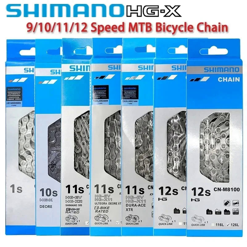 SHIMANO DEORE XT HG Bike Chains HG53 HG54 HG601 HG701 HG901 M8100 M7100 For MTB Mountain Bicycle 9/1