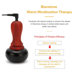 หินร้อนไฟฟ้า Gua Sha Cupping นวด Bian หิน Moxibustion อุปกรณ์ประคบร้อนขูดกลับความร้อนนวดผ่อนคลายกล้ามเนื้อผิว Lift Spa